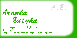 aranka butyka business card